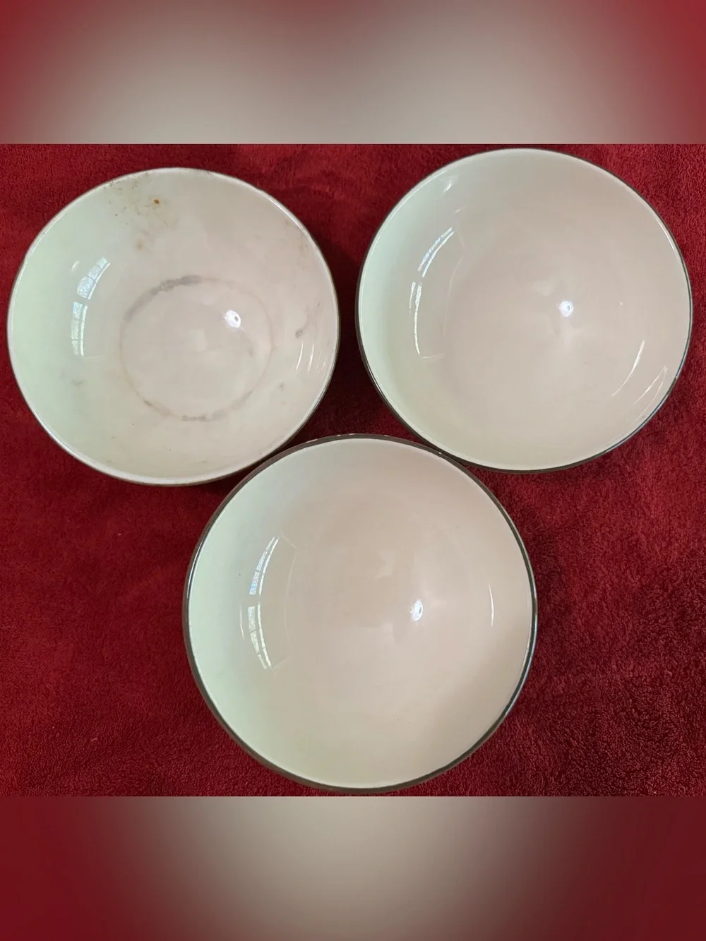 3 Franciscan Dessert Rose Hand-Painted Floral Ceramic oatmeal Bowls - 5.5